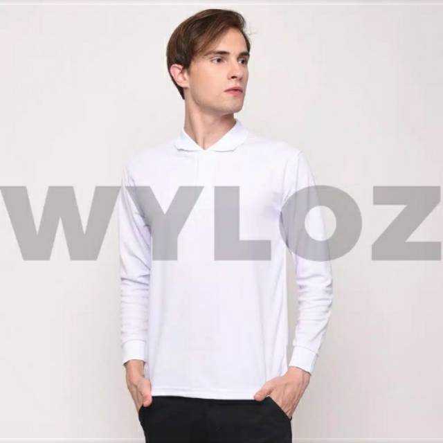 Kaos polo berkerah polos lengan panjang pria dan wanita Kaos polo berkerah polos lengan panjang pria dan wanita