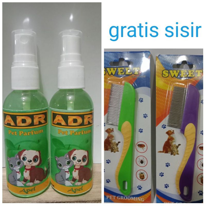 Parfum Kucing 60ml Gratis Sisir Gagang  Warna alat Grooming Murah Paket Hemat