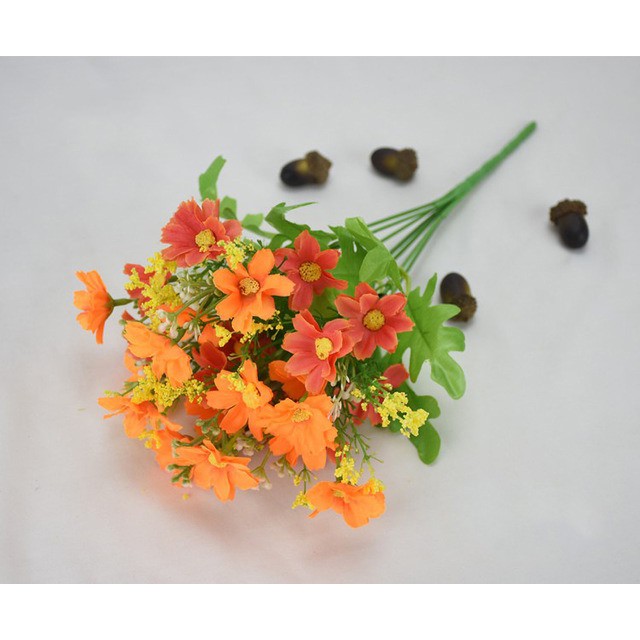 COD BUNGA DAISY BUNGA TANGKAI PLASTIK BUNGA ARTIFISIAL BUNGA PAJANGAN IMITASI  BUNGA HIASAN BT9001-ORANGE TUA