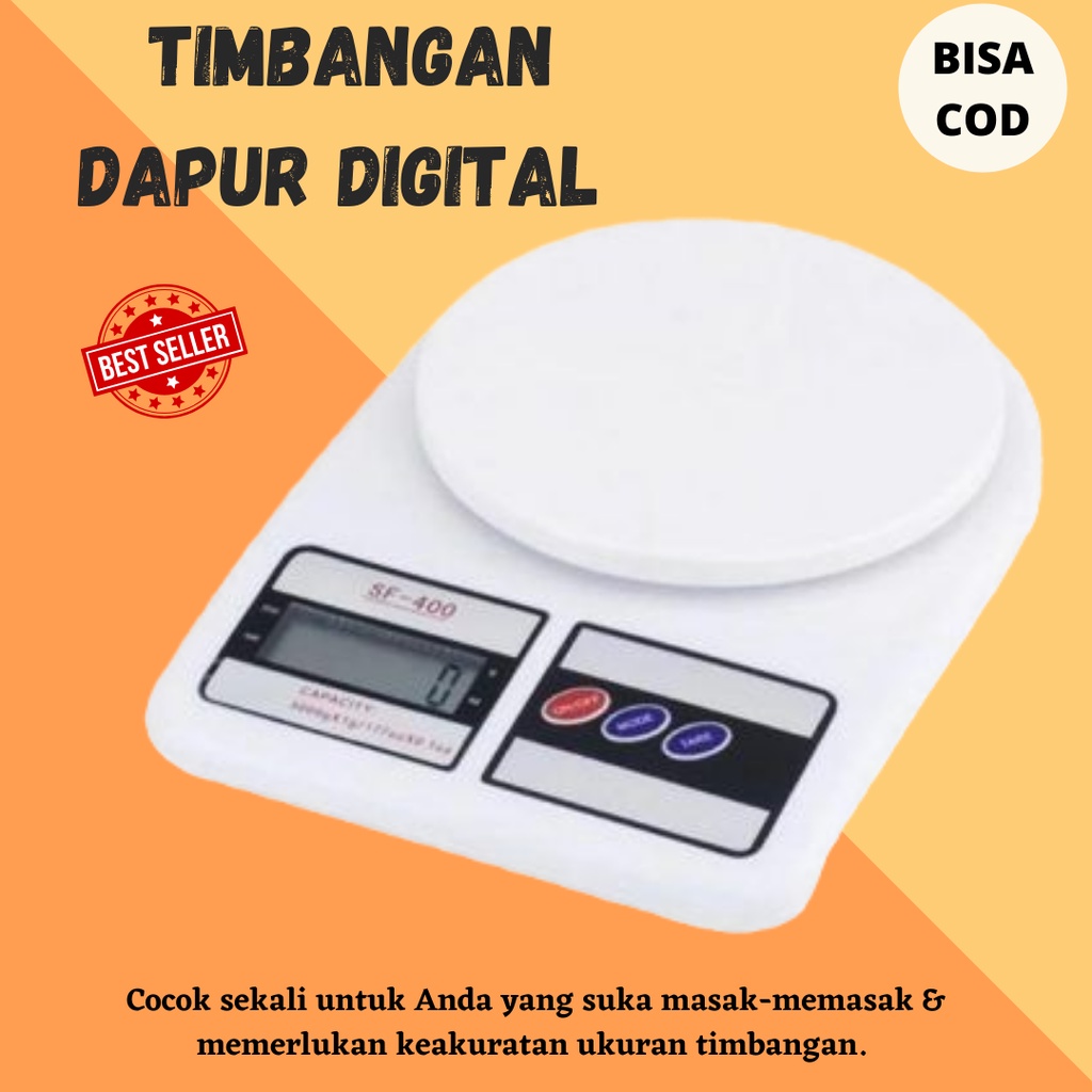 Timbangan Dapur Digital / Timbangan Makanan 10 KG SF-400 / Electronic Kitchen Scale [GRATIS BUBBLE]