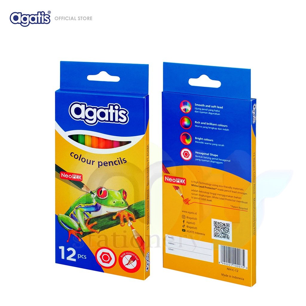 

Color Pencil Pensil Warna Agatis NEOPEX Hexagonal NH-C-1212 Warna Panjang