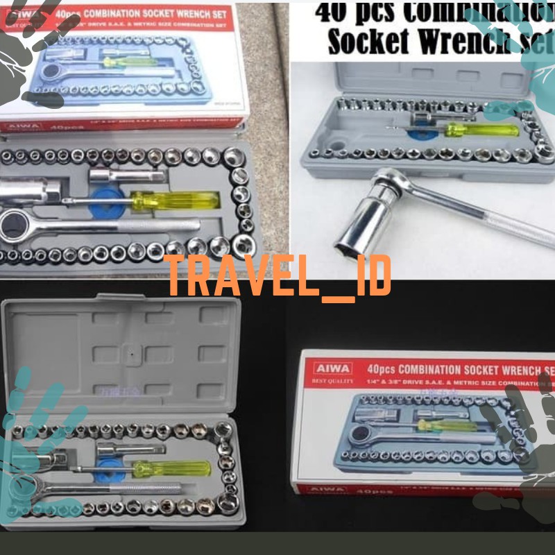 KUNCI SET TOOL BOX 40 IN 1 - PEMBUKA SKRUP MOBIL DAN MOTOR Socket Wrench set