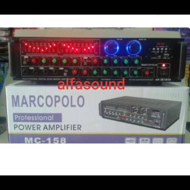 Power Mixer 4 Channel MARCOPOLO MC-158 USB SD RADIO FM 600 WATT MC158 MC 158