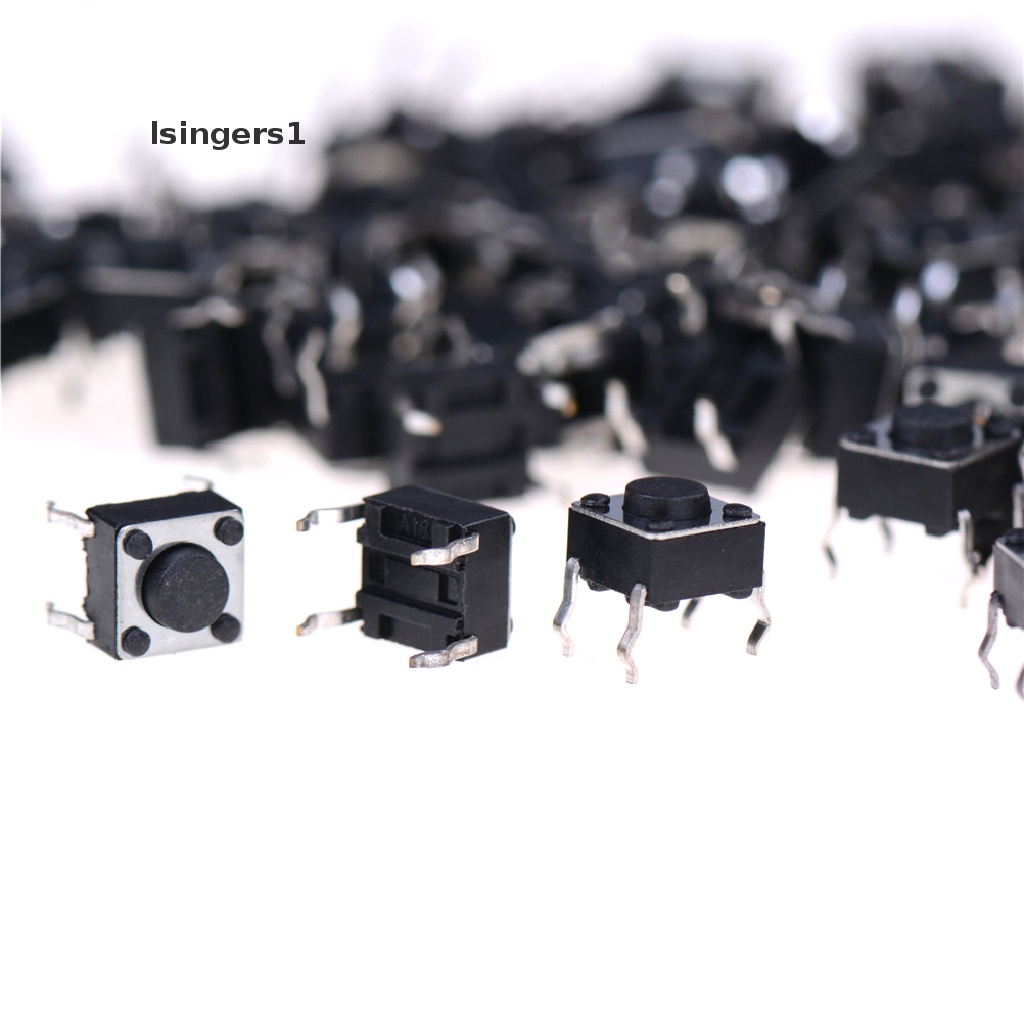 (lsingers1) 100pcs Saklar Tombol Tekan Momentary Panel PCB 6x6 X 4.5mm