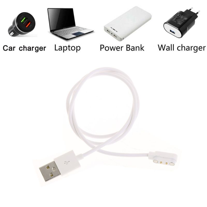 Btsg Kabel Charger USB Magnetik Untuk Smartwatch 2 Pin Jarak 7.62mm