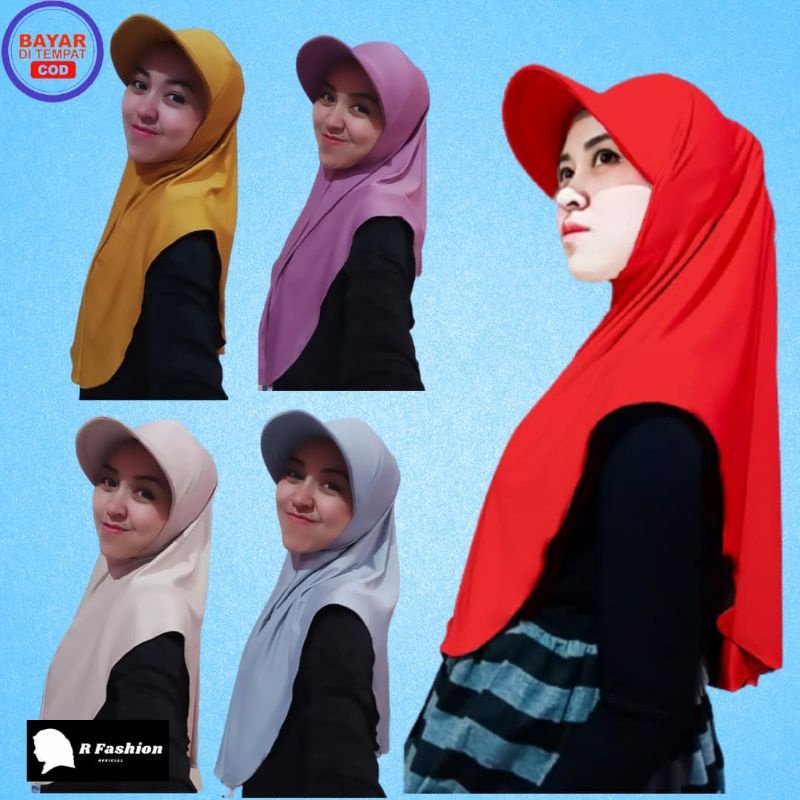 Hijab Topi Instan Sport Long Hijab Topi Polos Cocok Untuk Berolahraga Wanita Muslim Trendy