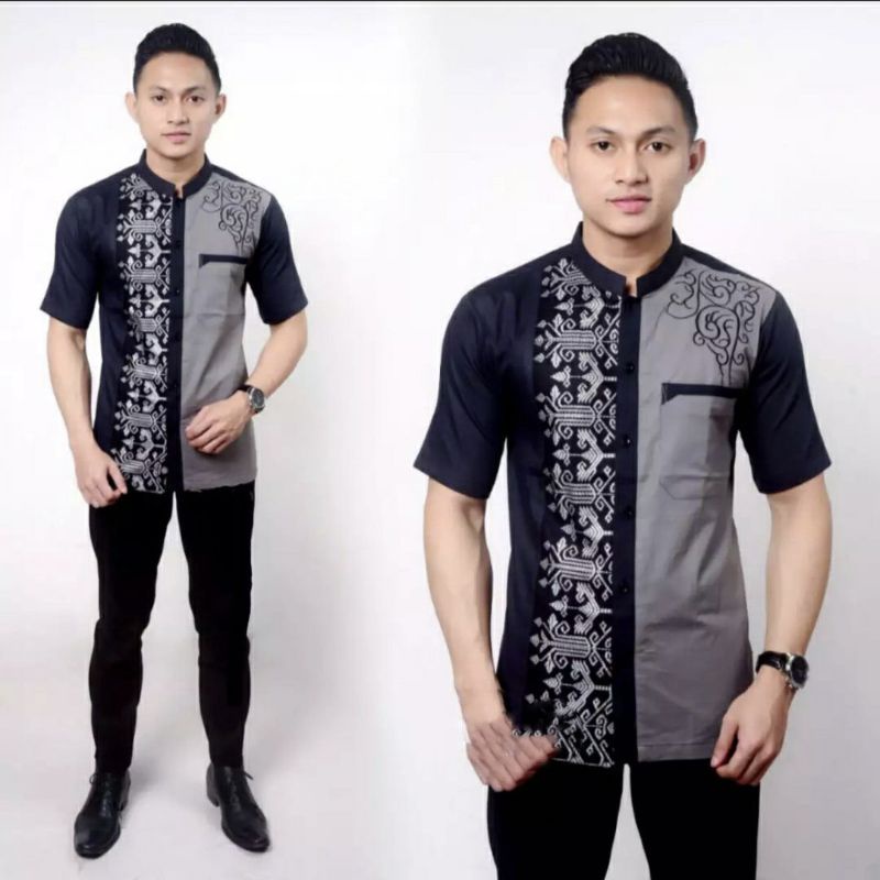 KOKO BATIK FASHION MUSLIM KOMBINASI CO7 AL HARAMAIN ABU M/L/XL DEWASA