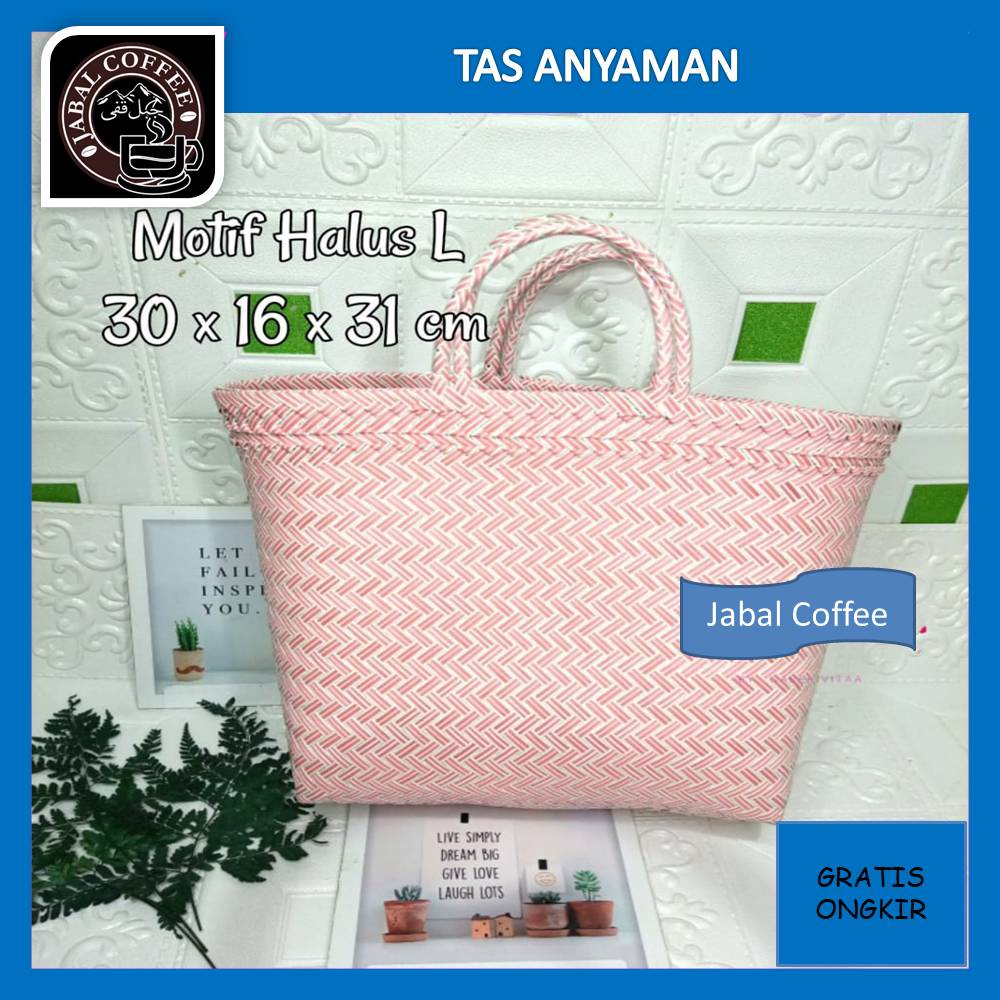 Tas Anyam Plastik Motif Halus Ukuran XS S M L XL / Tas Belanja / Tas Anyaman / Tas Berkat Hajatan Souvenir 01