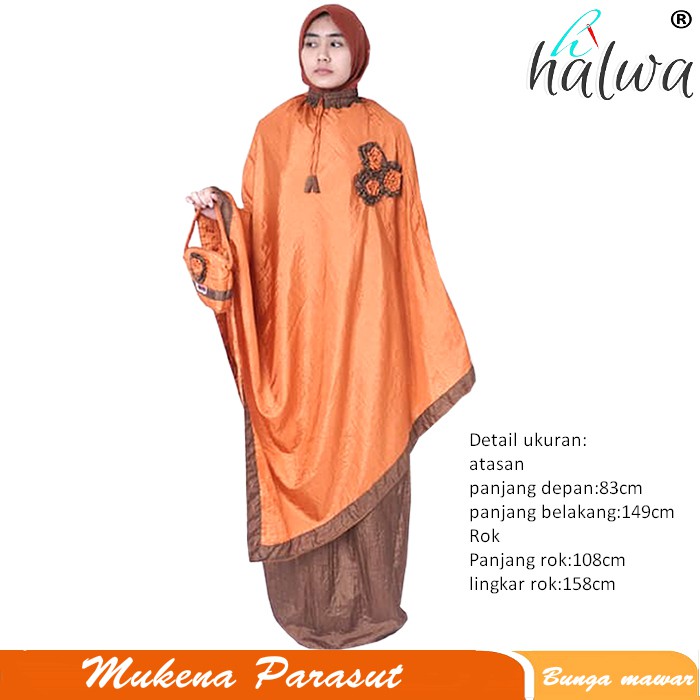 Mukena/mukena parasut/mukena traveling/mukena adem/mukena murah/mukenaParasut Ponco Bunga mawar D-91