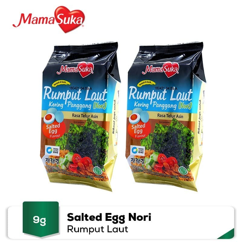 MamaSuka - Rumput Laut Panggang - Salted Egg Isi 2 @4,5 gr