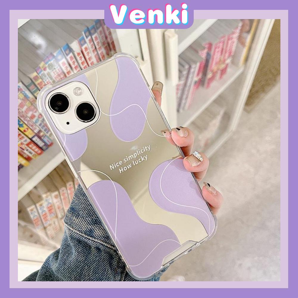 iPhone Case Luxury Acrylic Mirror Airbag Shockproof Protection Camera Romantic Purple Simple Compatible For iPhone 11 Pro Max 13 Pro Max 12 Pro Max 7Plus xr XS Max