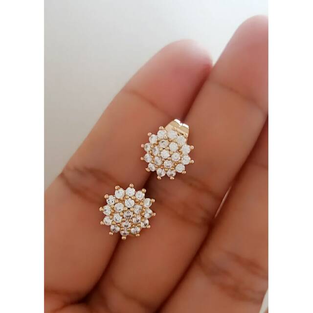 giwang matahari lapis emas 18k