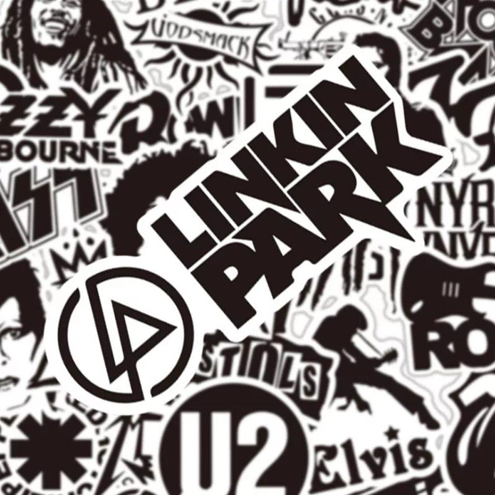 [Elegan] Band Rock Stiker Anak Laki-Laki Hitam Dan Putih DIY Dinding Decals Motor Trolley case Skateboard Alat Tulis Stiker