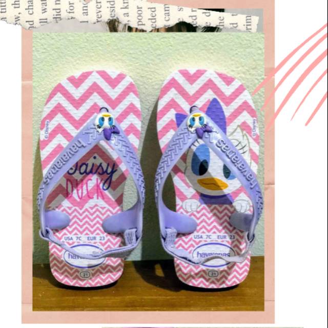 SANDAL ANAK / SANDAL HAVAIANAS / SANDAL HAVAIANAS BABY DAISY DUCK SECOND PRELOVED