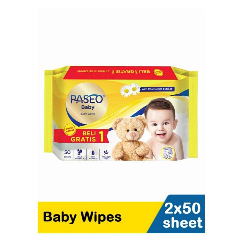 Paseo Baby Wipes 2X50's