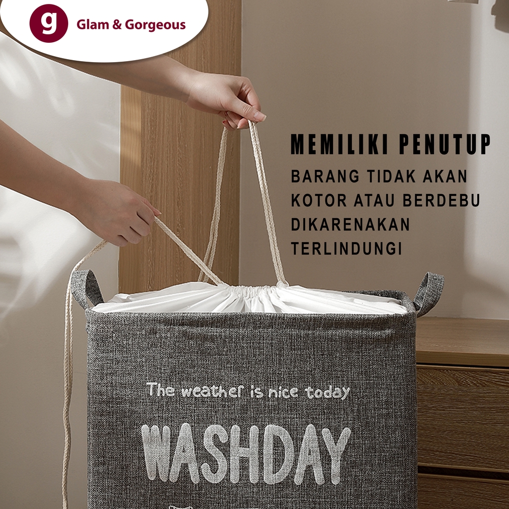 Keranjang Baju Kotor Cucian Keranjang Pakaian Laundry Basket KB016