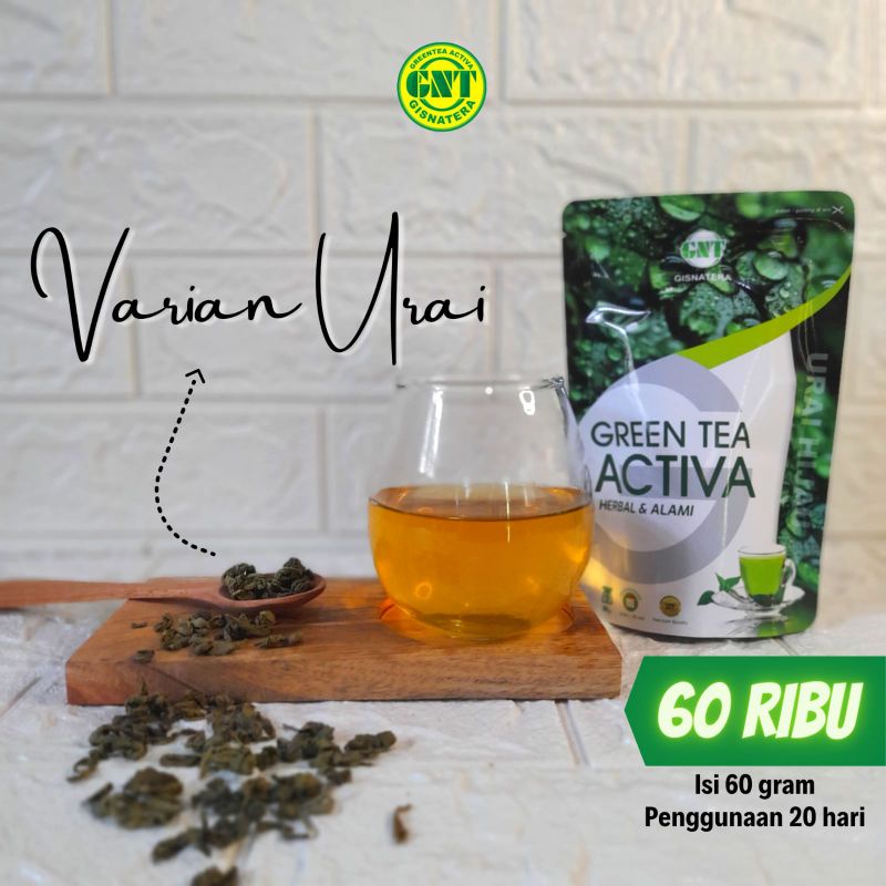 

Pelangsing Herbal Alami Green Tea Activa Kemasan Urai 50gr