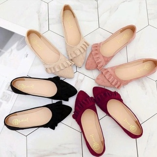 SEPATU BALET BALLERINA FLATSHOES RENDA DEPAN CANTIK FF-20