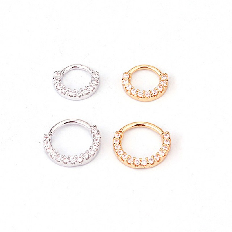 1 Pasang / Set Cincin Hoop Tindik Hidung Palsu Bahan Stainless Steel Warna-Warni Untuk Pria Dan Wanita