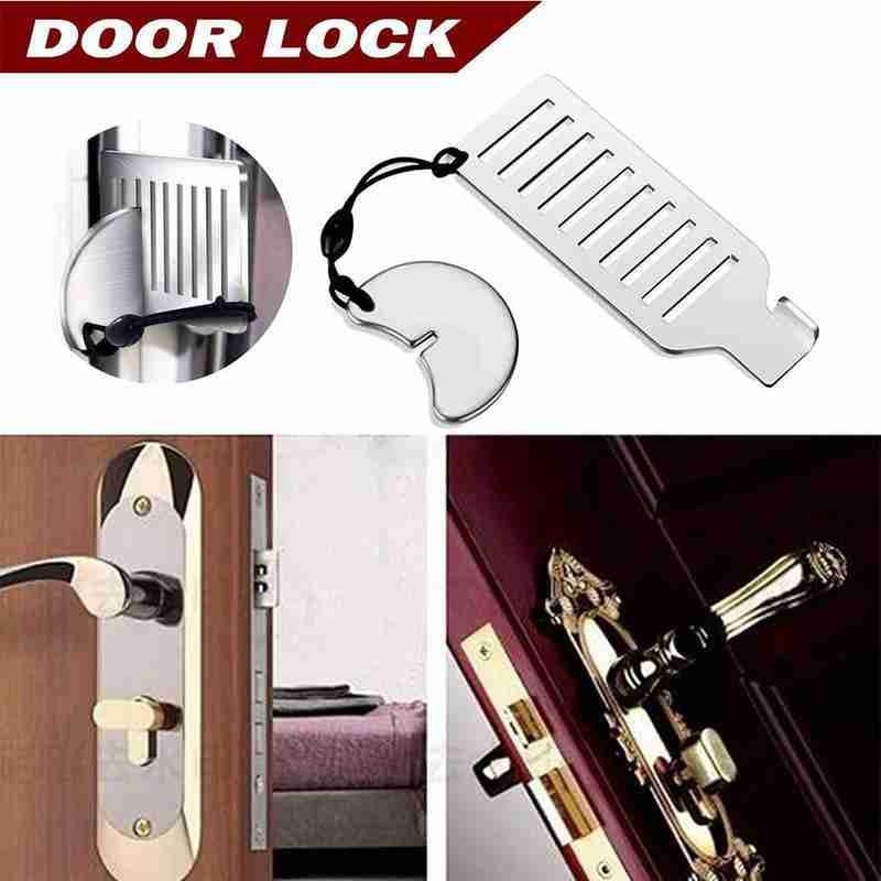 Kunci Pintu Portable Anti Lockpick Door Lock - HZP167 - Silver