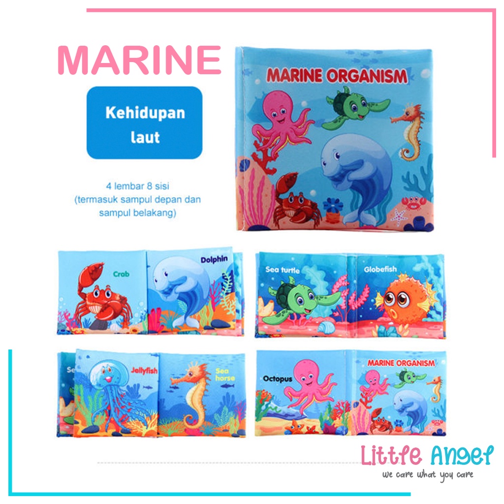 BUKU KAIN EDUKASI ANAK Buku Bantal Bayi Mainan Edukasi Karakter Anak Balita Belajar Cerita Gambar Edukatif Cloth Education