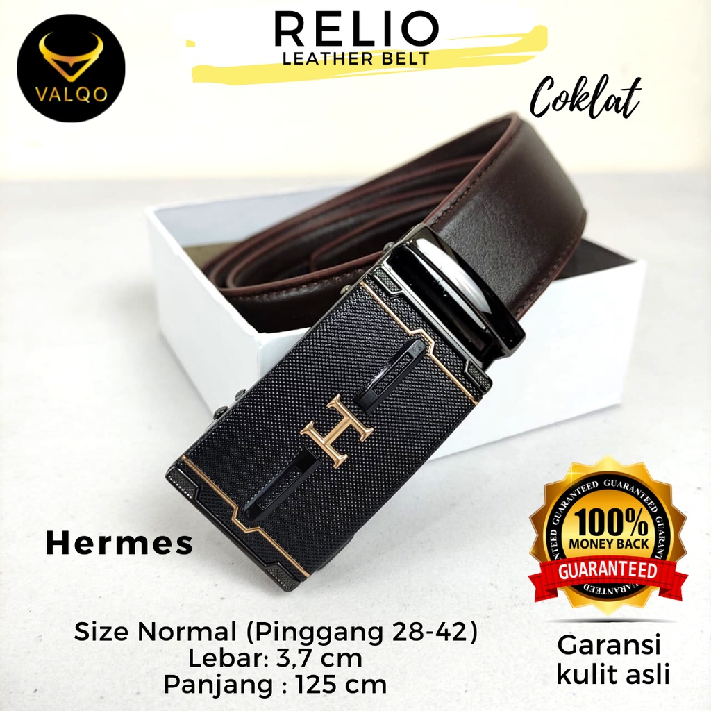 [VALQO] RELIO Coklat Ikat Pinggang Kulit Kapi Rel Sabuk Pria Normal dan Big Size