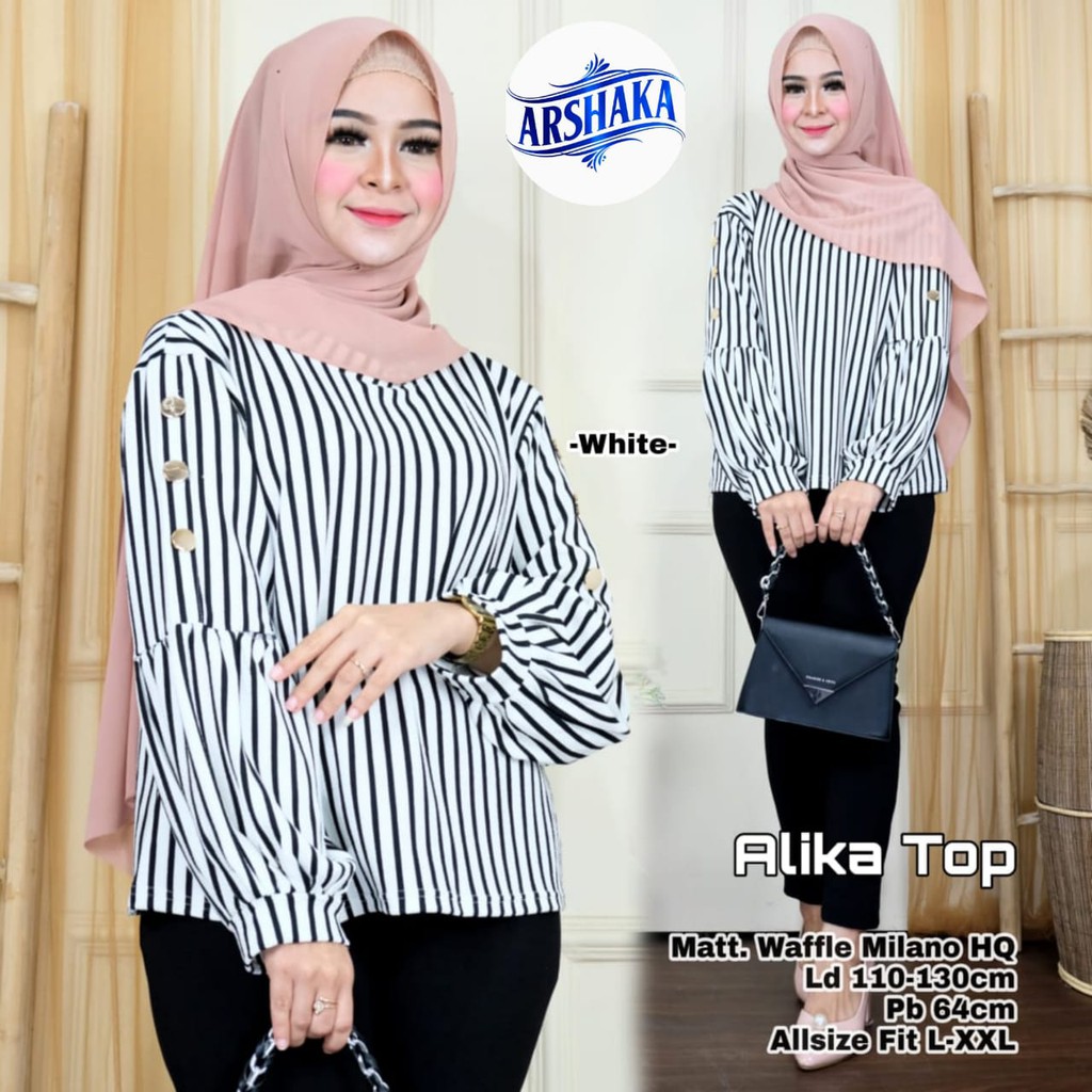 [ COD ] ATASAN WANITA TUNIK JUMBO MOTIF SALUR LD 110 [ ALIKA TOP ]
