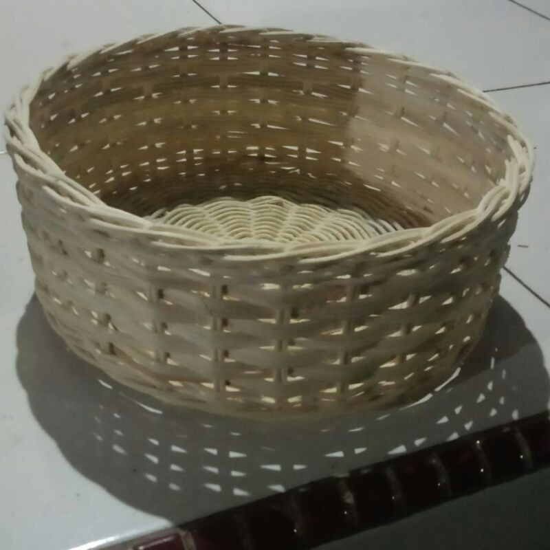 keranjang rotan bulat diameter 20 cm full rotan halus