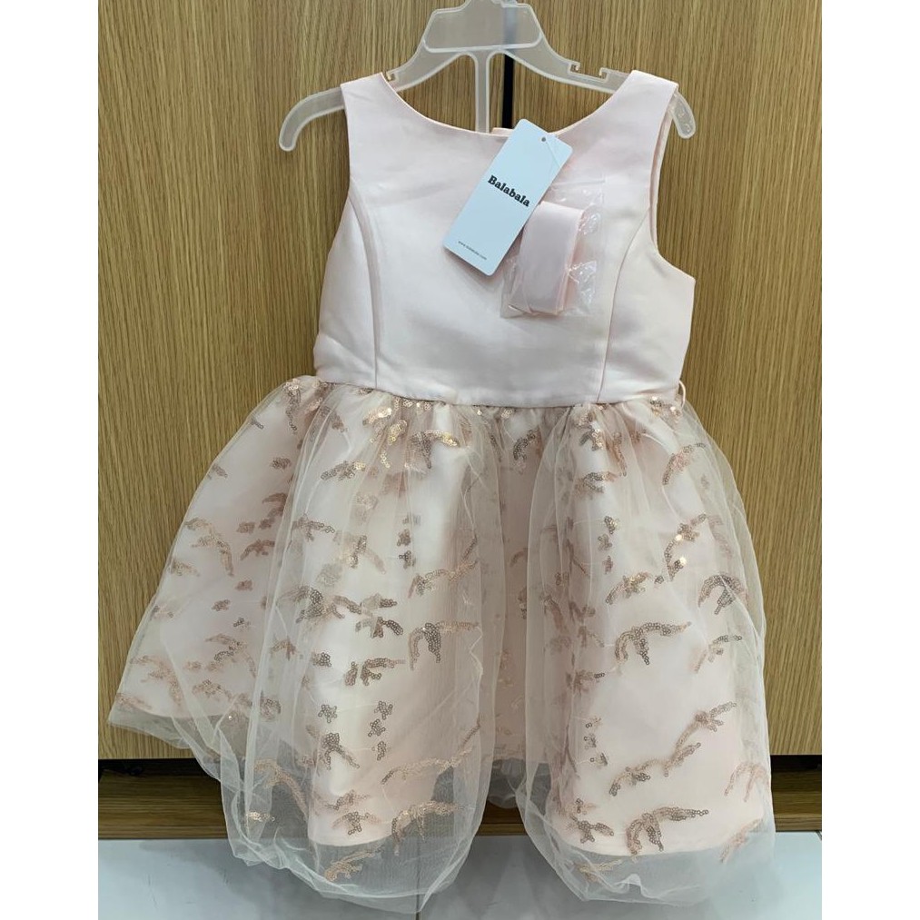DRESS GOLD BLINK FLOWER PEACH ( MERK BALABALA )