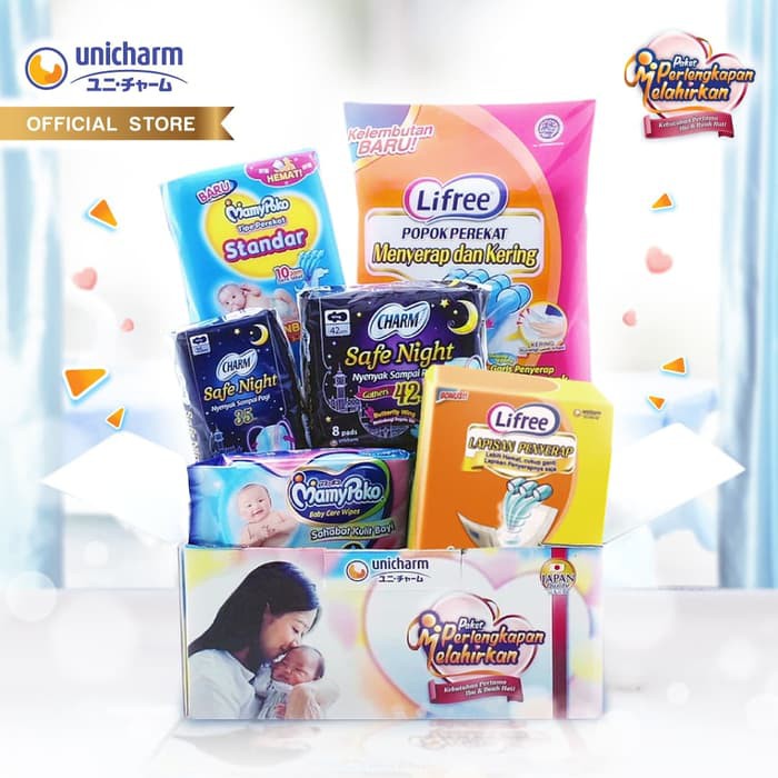 terlaris Paket Perlengkapan Melahirkan Unicharm - MamyPoko Charm Lifree murah
