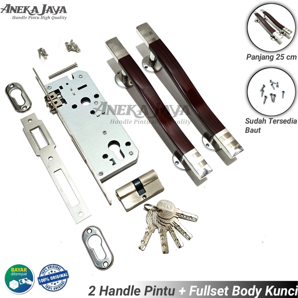 Satu set handle kunci pintu rumah 25 cm murah minimalis tarikan pintu stainless gagang pintu terbaru