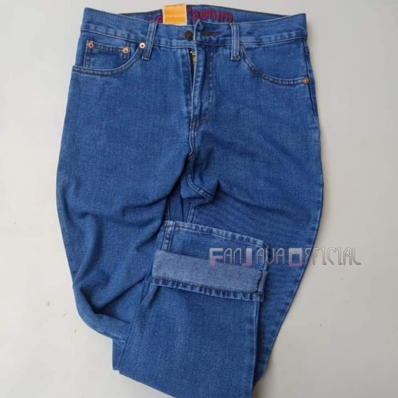 Celana Jeans panjang Pria Regular Fit bahan sakuratex nyaman Santai Resmi