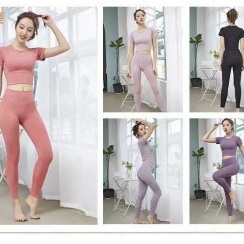 Setelan Baju Olahraga Wanita / Pakaian olahraga Wanita Baju senam zumba yoga gym / Pakaian Baju Senam Yoga Fitness / Baju Olahraga Gym