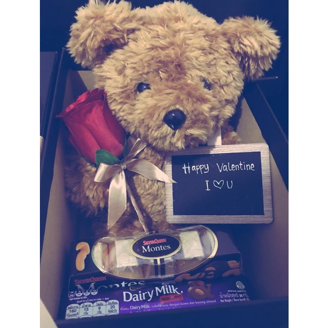 

[COD] Box teddy + 1 mawar kado valentine anniversary wanita pacar istri [COD]