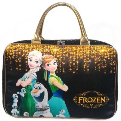 BAJ TRAVEL BAG SUPER KANVAS KARAKTER FROZEN**BLACK  (TAS KOPER JINJING/TAS RENANG) / TA001