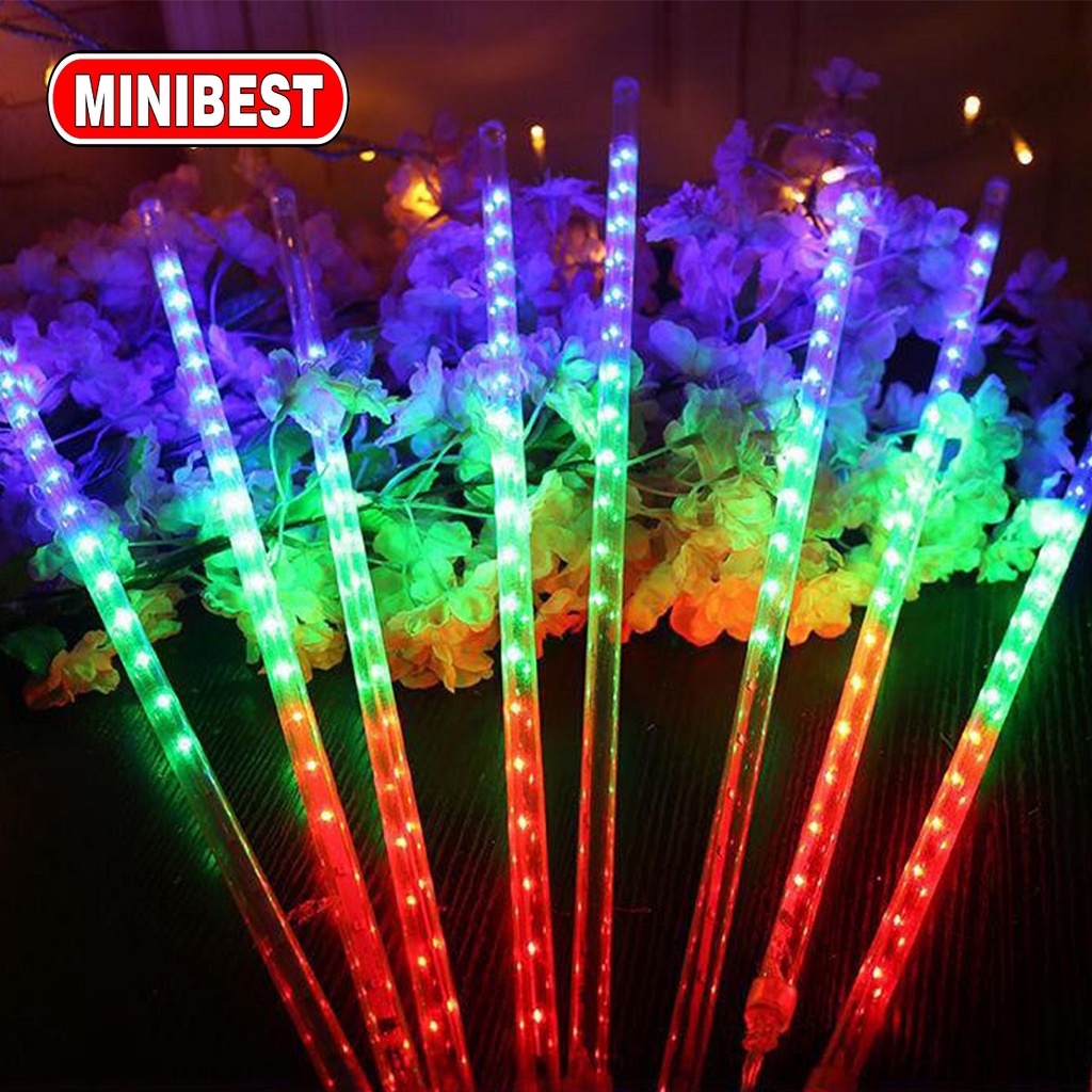 NEW LAMPU METEOR TIRAI 50cm 10 BATANG/ RGB / WARNA WARNI /OUTDOOR