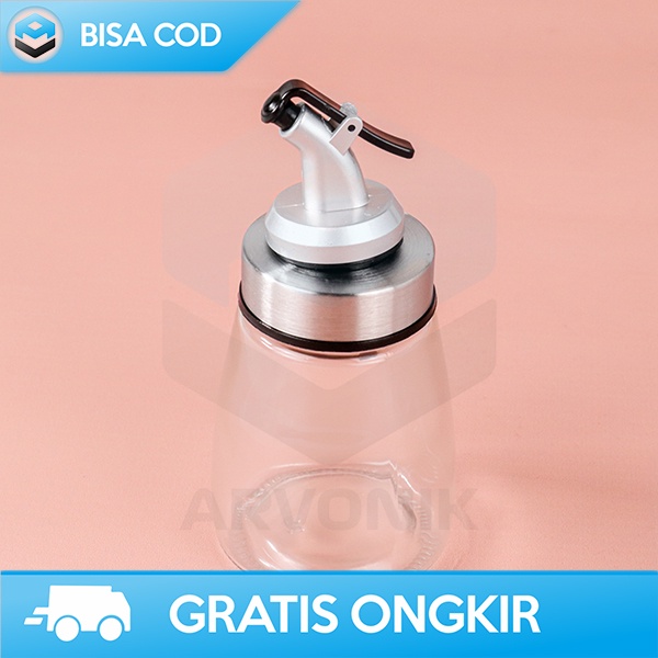 BOTOL PENYIMPANAN MINYAK OLIVE OIL BAHAN KACA 180ML LUBANG TUTUP BOTOL