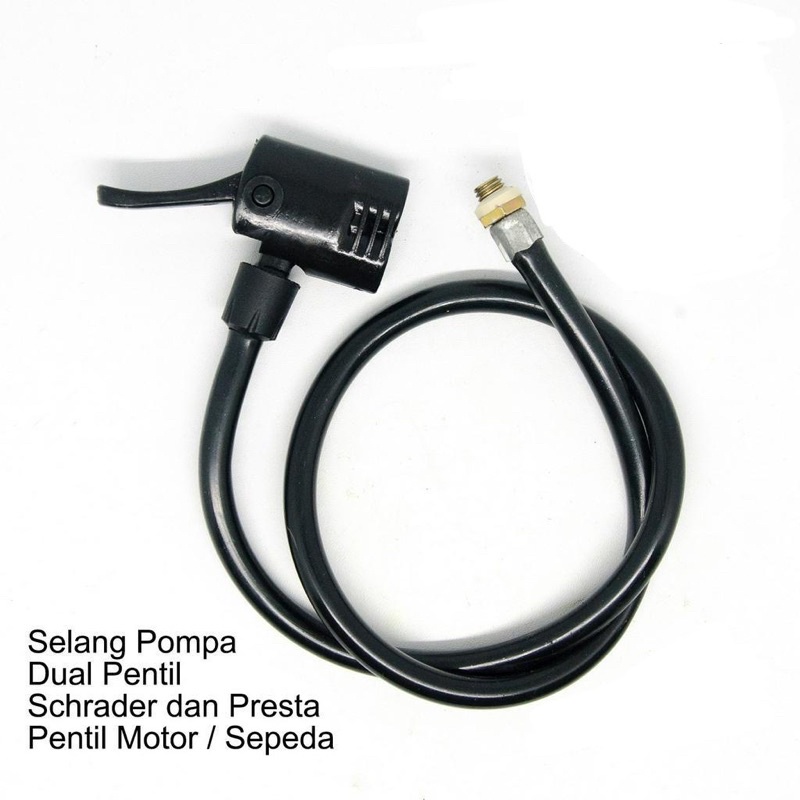 Selang Pompa Angin Ban Sepeda dan Motor Dual Valve Schrider dan Presta