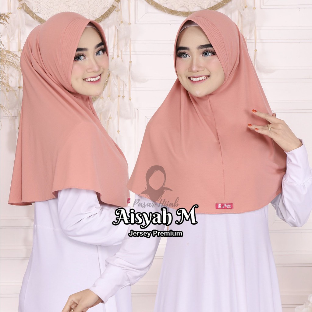 Hijab Bergo Jersey Premium Jilbab Instan Bergo Aisyah M Kerudung Bergo Polos Pasar Hija'b