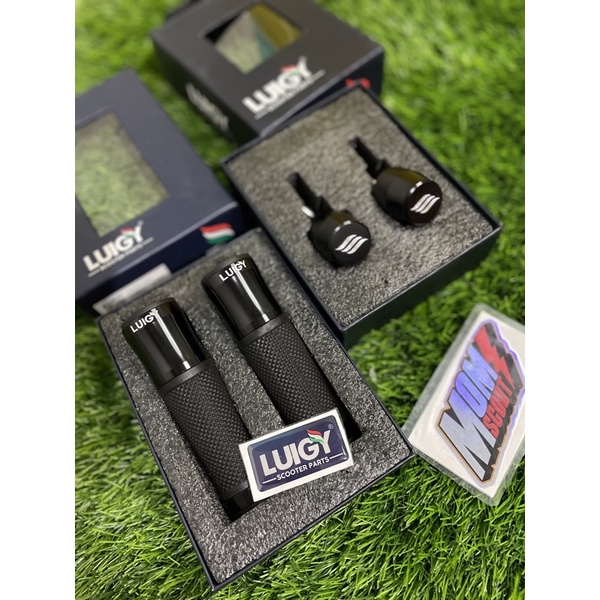 Handgrip dan stabilizer luigy black glossy
