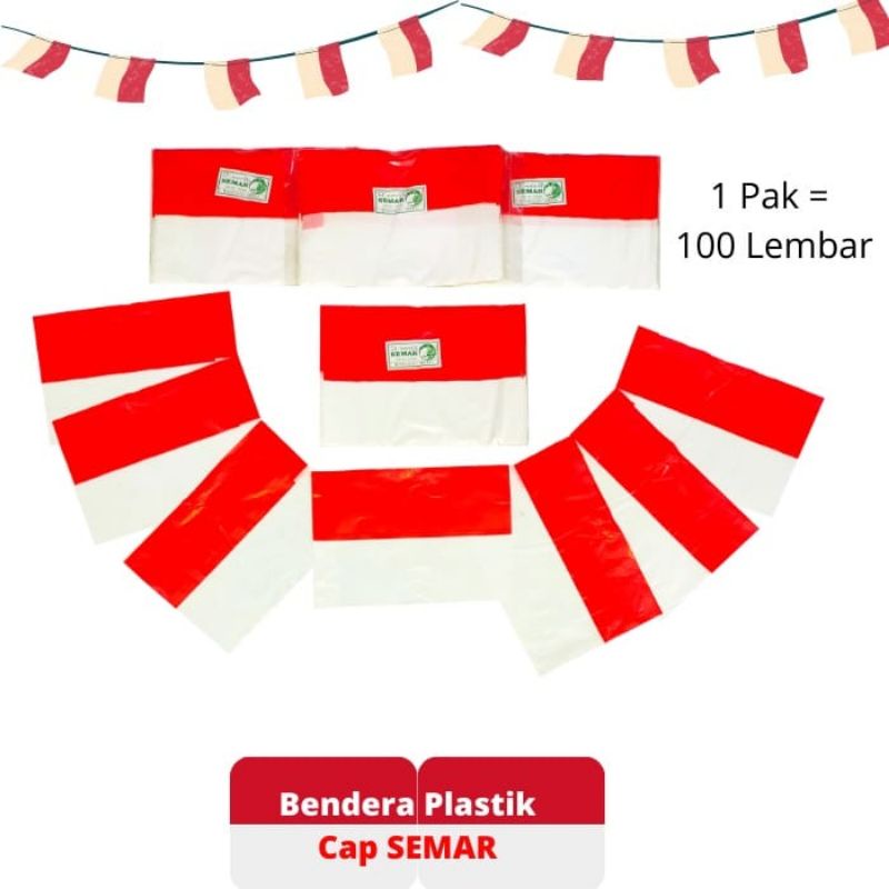 Bendera Plastik Merah Putih Bendera Indonesia merk SEMAR 100 lembar