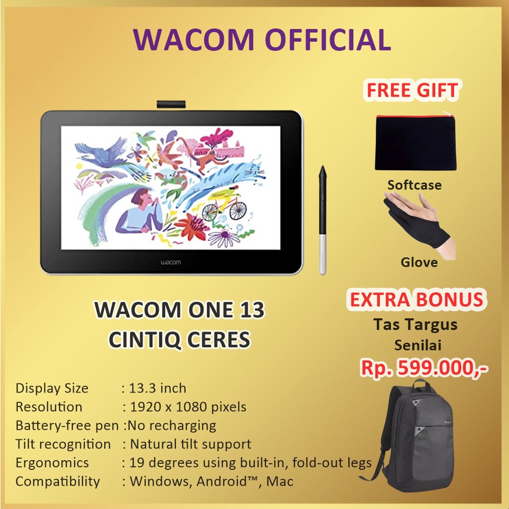 Wacom Cintiq One Ceres 13&quot; Pen Display Full HD DTC 133 DTC133