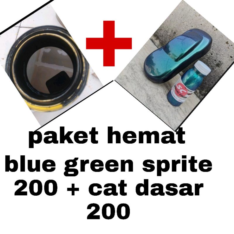 paket hemat CAT BUNGLON BLUE GREEN SPRITE 200 ML + CAT DASAR 200 ml by scp