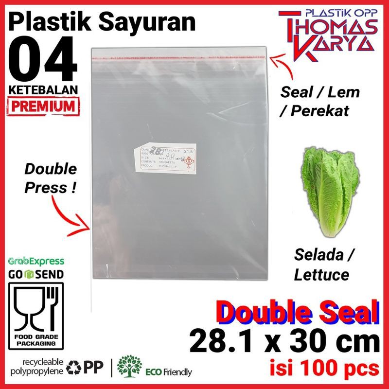 28,1x30 CM Plastik OPP TEBAL | Plastik OPP DOUBLE SEAL / LEM | Plastik Baju | Plastik Kaca Bening