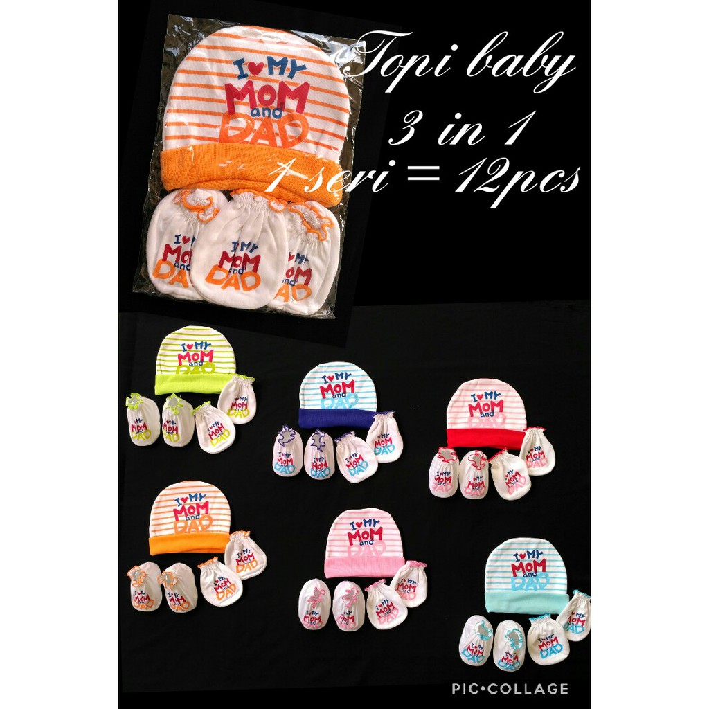 LOVE MOM TOPI + SARUNG TANGAN DAN KAKI BESAR
