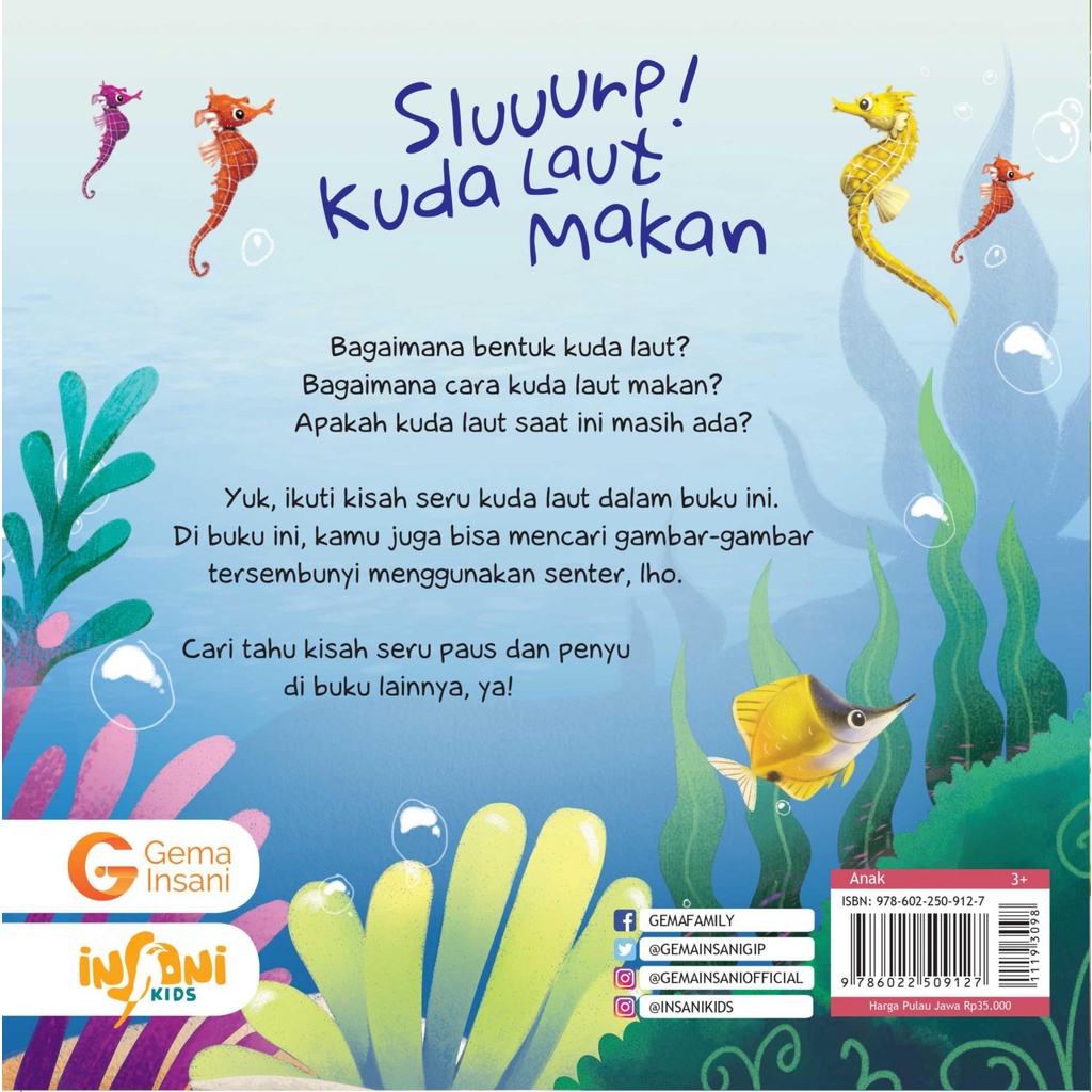 Buku Seri Hewan Laut - Sluurp! Kuda Laut Makan - Gema Insani 100% Original