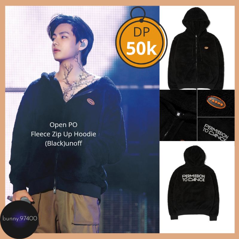 READY STOCK FLEECE ZIP-UP HOODIE PTD BTS UNOFF