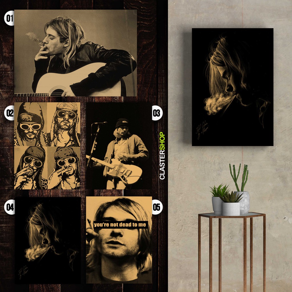 POSTER KURT COBAIN NIRVANA BAND ROCK Poster Dinding Aesthetic Poster Aesthetic Poster Murah Poster R
