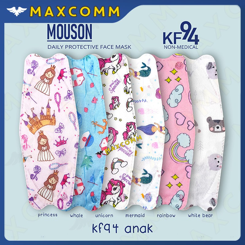 Masker Mouson KF94 Anak Motif isi 10 4 ply Masker Sekali Pakai Non Medis