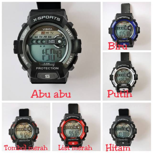 Jam tangan digital Sporty water Resist Visica 636